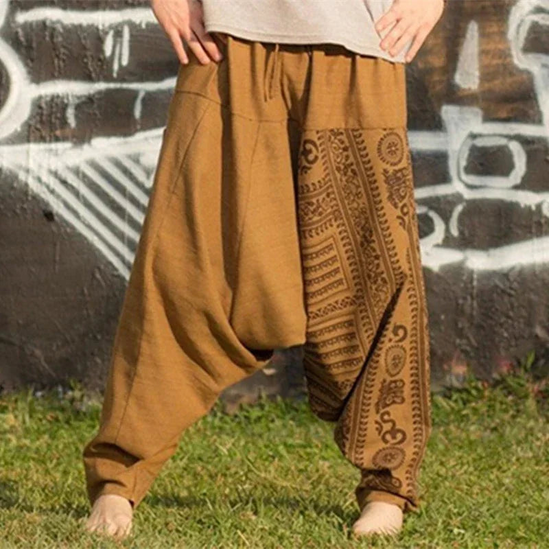 Summer Loose Baggy Aladdin Hippie Yoga Pants Men Fashion Harem Pants