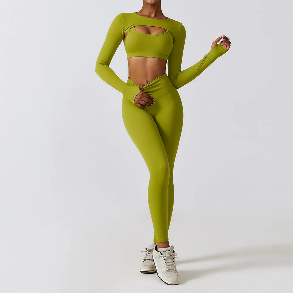 2/3PCS Yoga Set Sportswear Women Sports Sets Yoga Suit Gym Clothing  Fitness Suits Women's Tracksuit Workout Push Up Sports Set