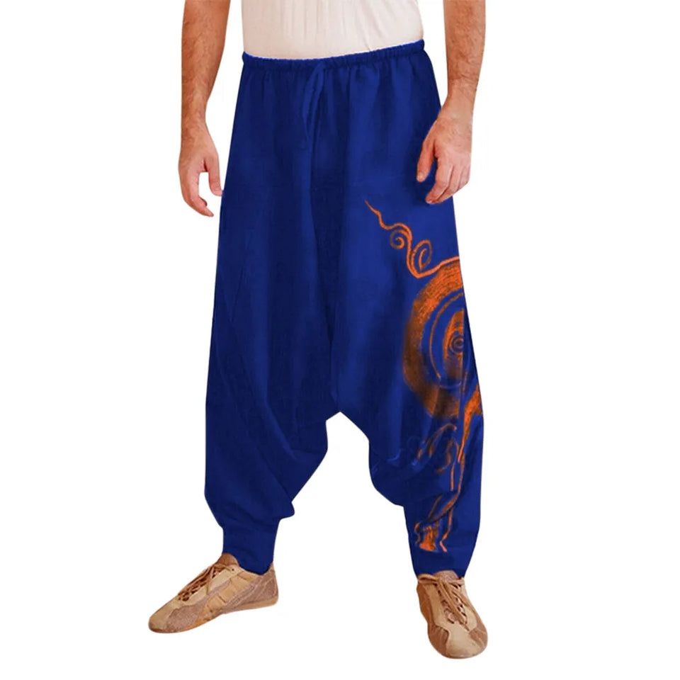 Men's Casual Elastic Waist Baggy Hippie Yoga Harem Pants Men Baggy Hippie Boho Gypsy Aladdin Hippie Boho Aladdin Alibaba Harem