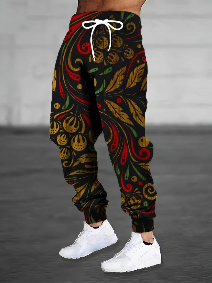 Autumn Winter  Men Jogging Pants  Skull 3D Printing Elastic Waist Drawcord Loose Casual  Sports Pants