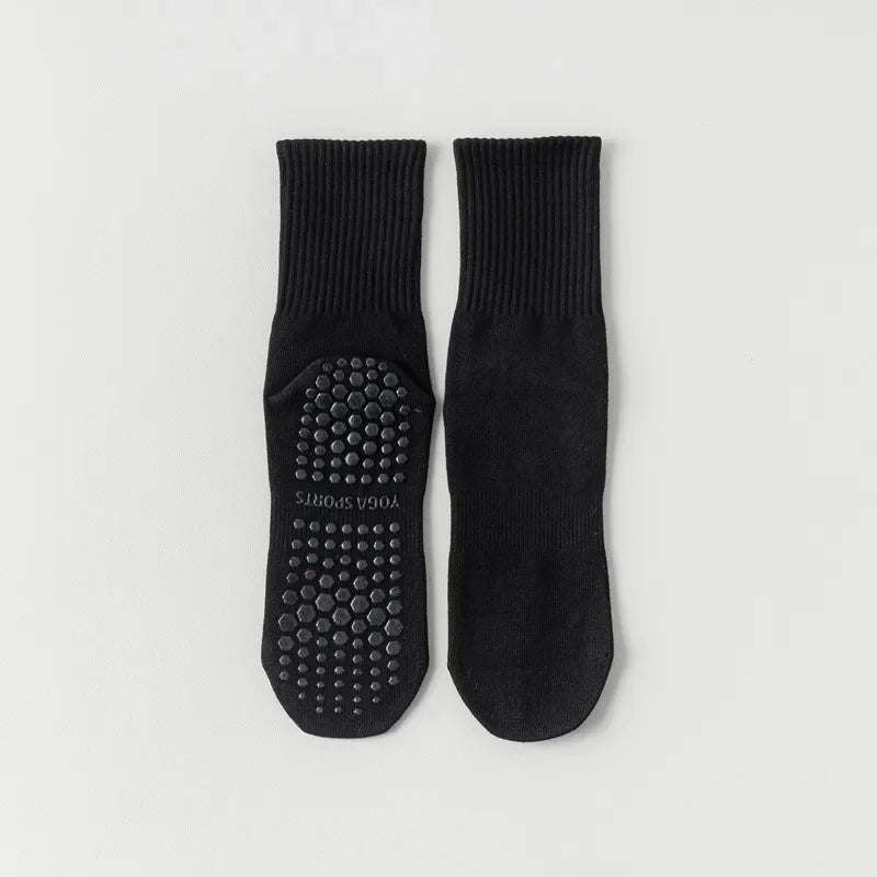 Fashion Mid Calf Yoga Socks Women Professional Pilates Socks Silicone Non-slip Indoor Dance Fitness Gymnastic Training Socks