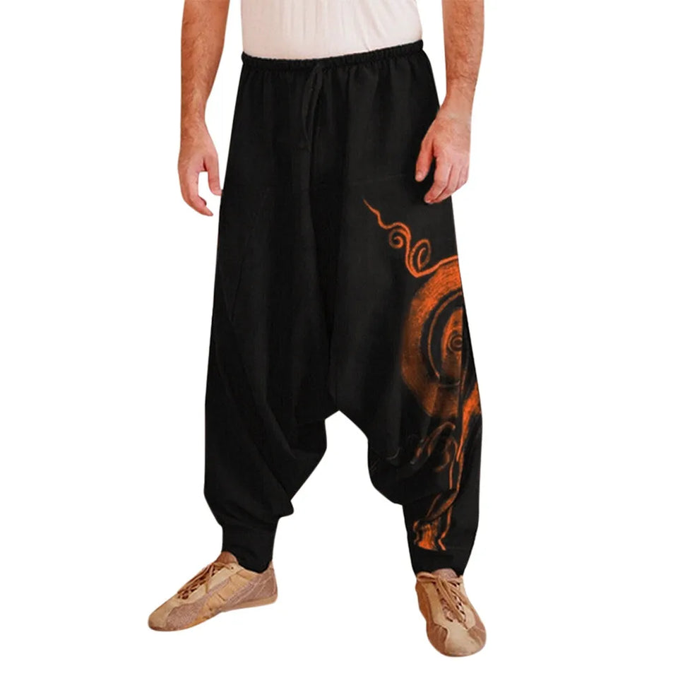 Men's Casual Elastic Waist Baggy Hippie Yoga Harem Pants Men Baggy Hippie Boho Gypsy Aladdin Hippie Boho Aladdin Alibaba Harem