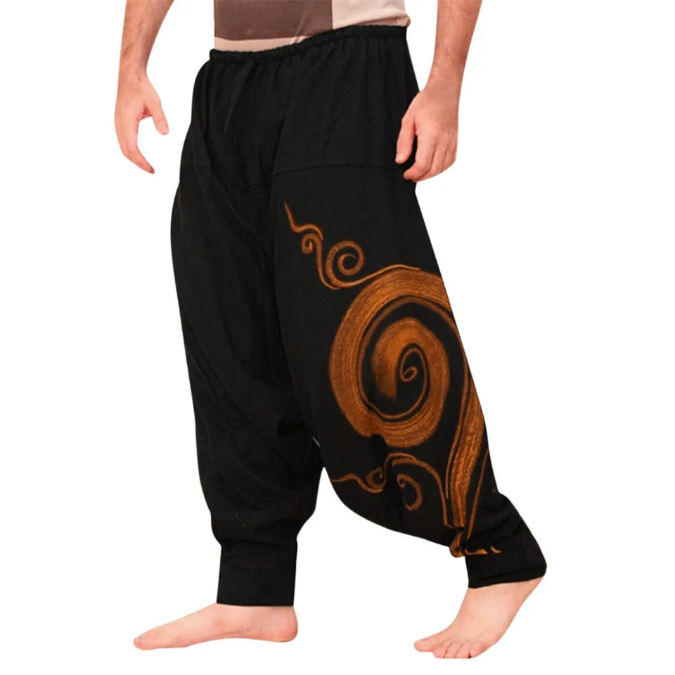 Men's Casual Elastic Waist Baggy Hippie Yoga Harem Pants Men Baggy Hippie Boho Gypsy Aladdin Hippie Boho Aladdin Alibaba Harem