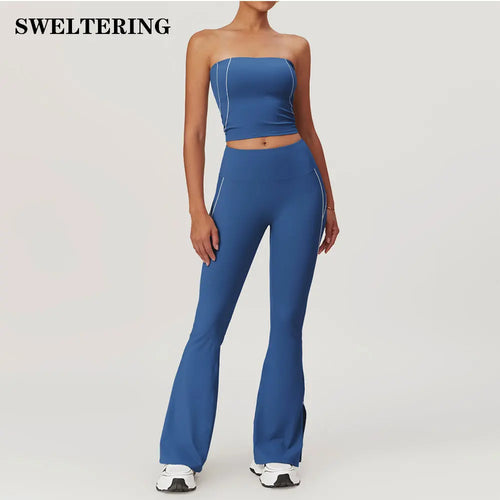 SWELTERING 2PCS Yoga Suit Women Clothes Sports Set Women Gym Set Running Workout Tracksuit Sports Yoga Clothing Athletic Wear