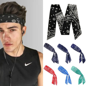 Cashew Print Sport Headbands Men Bike Cycling Running Sweatband Fitness Tennis Gym Headscarf Women Yoga Hair Band Bandage Hot