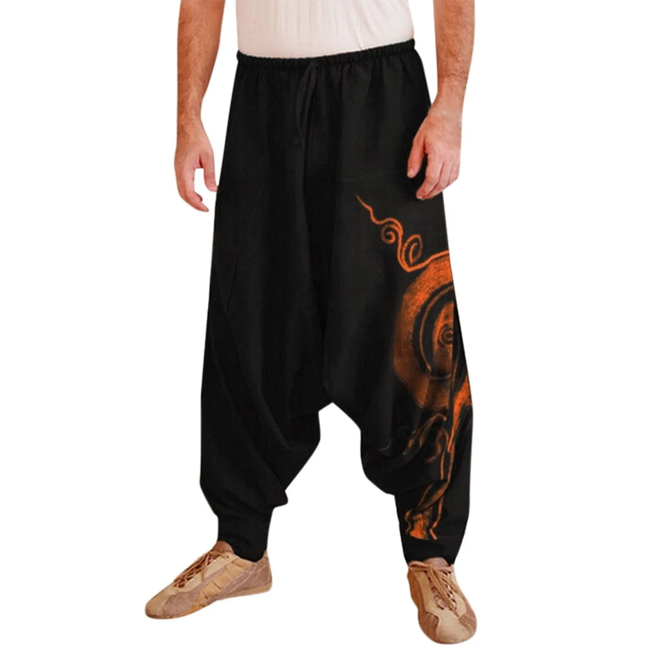 Men's Casual Elastic Waist Baggy Hippie Yoga Harem Pants Men Baggy Hippie Boho Gypsy Aladdin Hippie Boho Aladdin Alibaba Harem