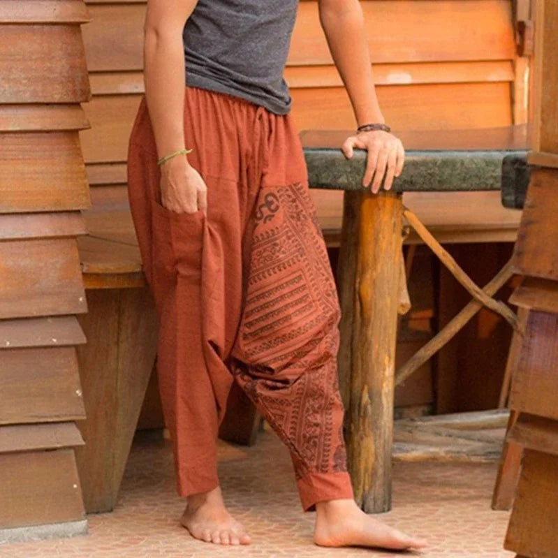 Summer Loose Baggy Aladdin Hippie Yoga Pants Men Fashion Harem Pants